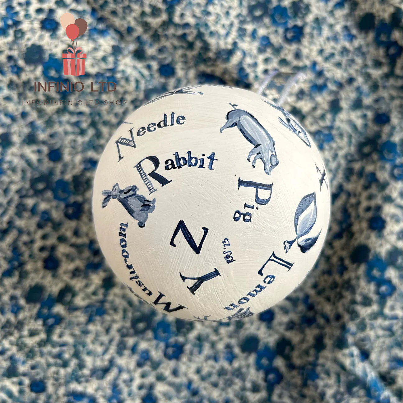 Blue and White Alphabet Ornament