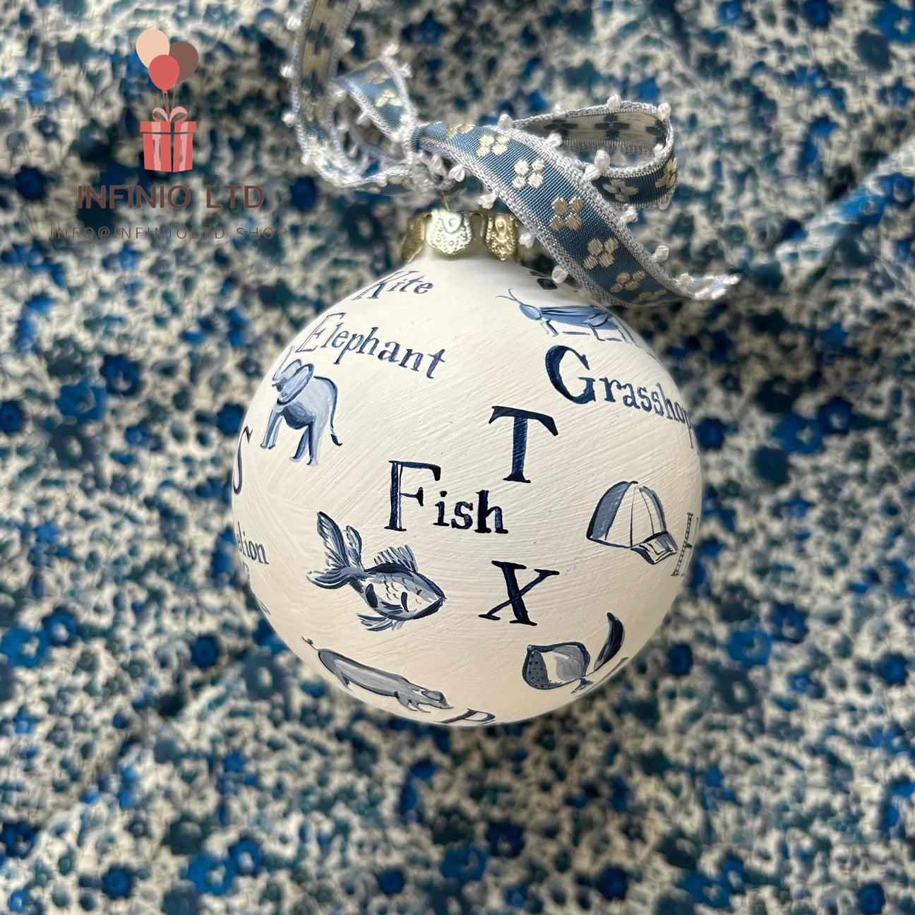 Blue and White Alphabet Ornament