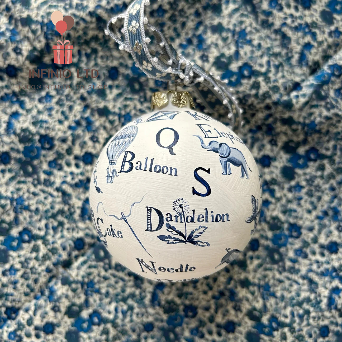 Blue and White Alphabet Ornament