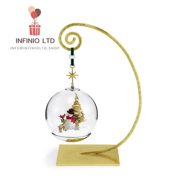 Snowman and Forest Friends Snow Globe Ornament