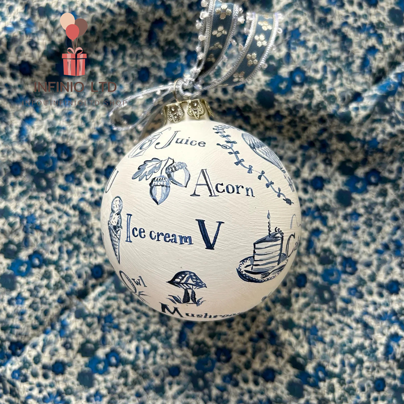 Blue and White Alphabet Ornament