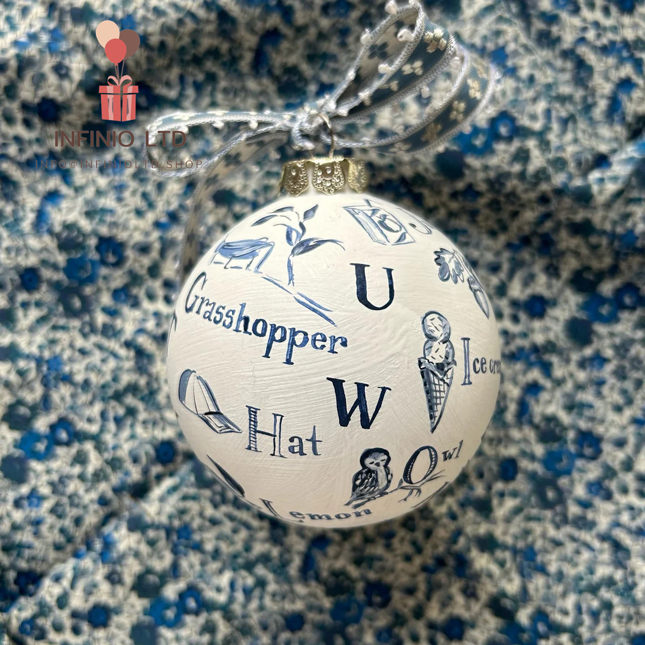 Blue and White Alphabet Ornament