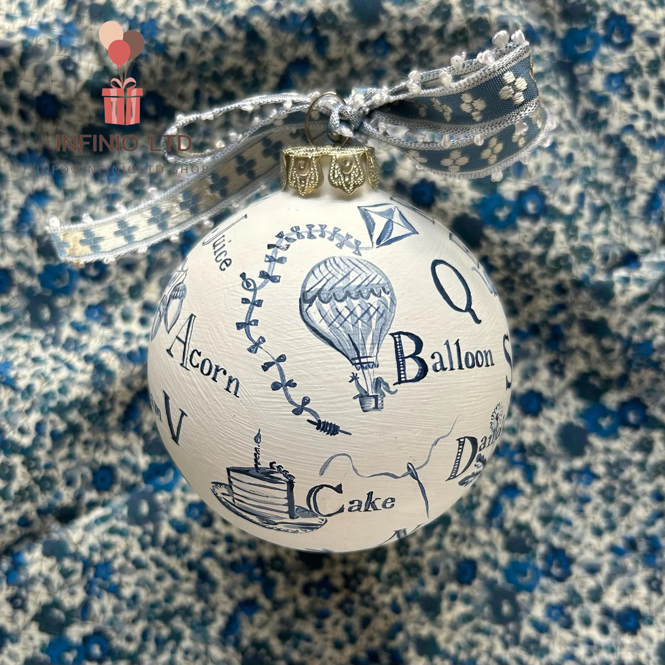 Blue and White Alphabet Ornament